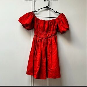 Abercrombie & Fitch Red Off-Shoulder Dress